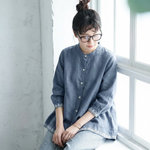M～4XL コットン 刺繍 長袖 シャツ