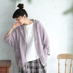 綿麻 フード付き ポケット付き 接触冷感 日焼け止め カーディガン