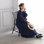 刺繍入り Aラインロングワンピース